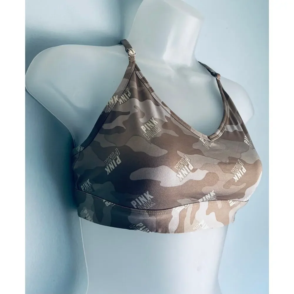 PINK Victoria's Secret Ultimate Lightly Lined Sports Bra Camo M